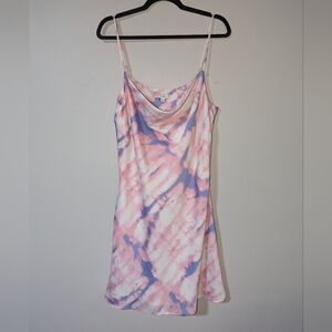 L L Love Tie Dye Pink Purple Slip Dress